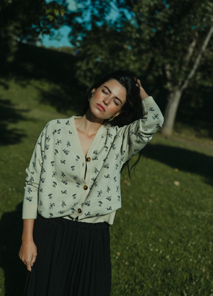herbario cardigan natural